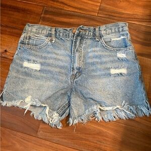 Vibrant Distressed Blue Jean‎ Shorts